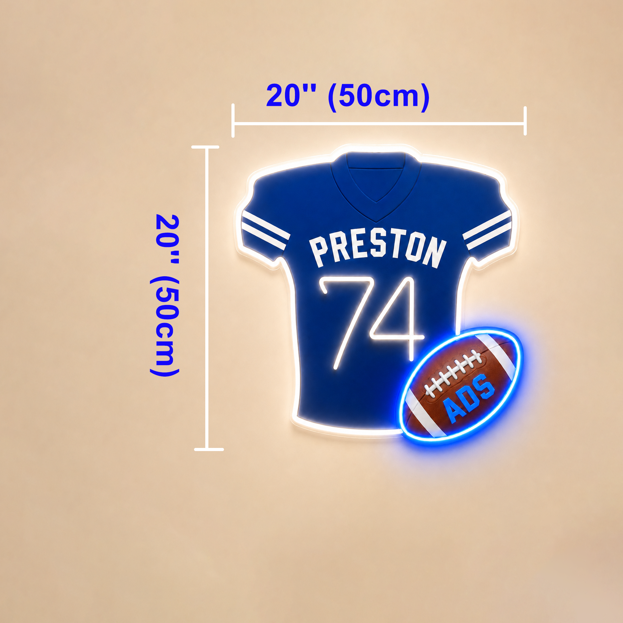 Preston 74 Football Jersey Custom LED Neon Sign