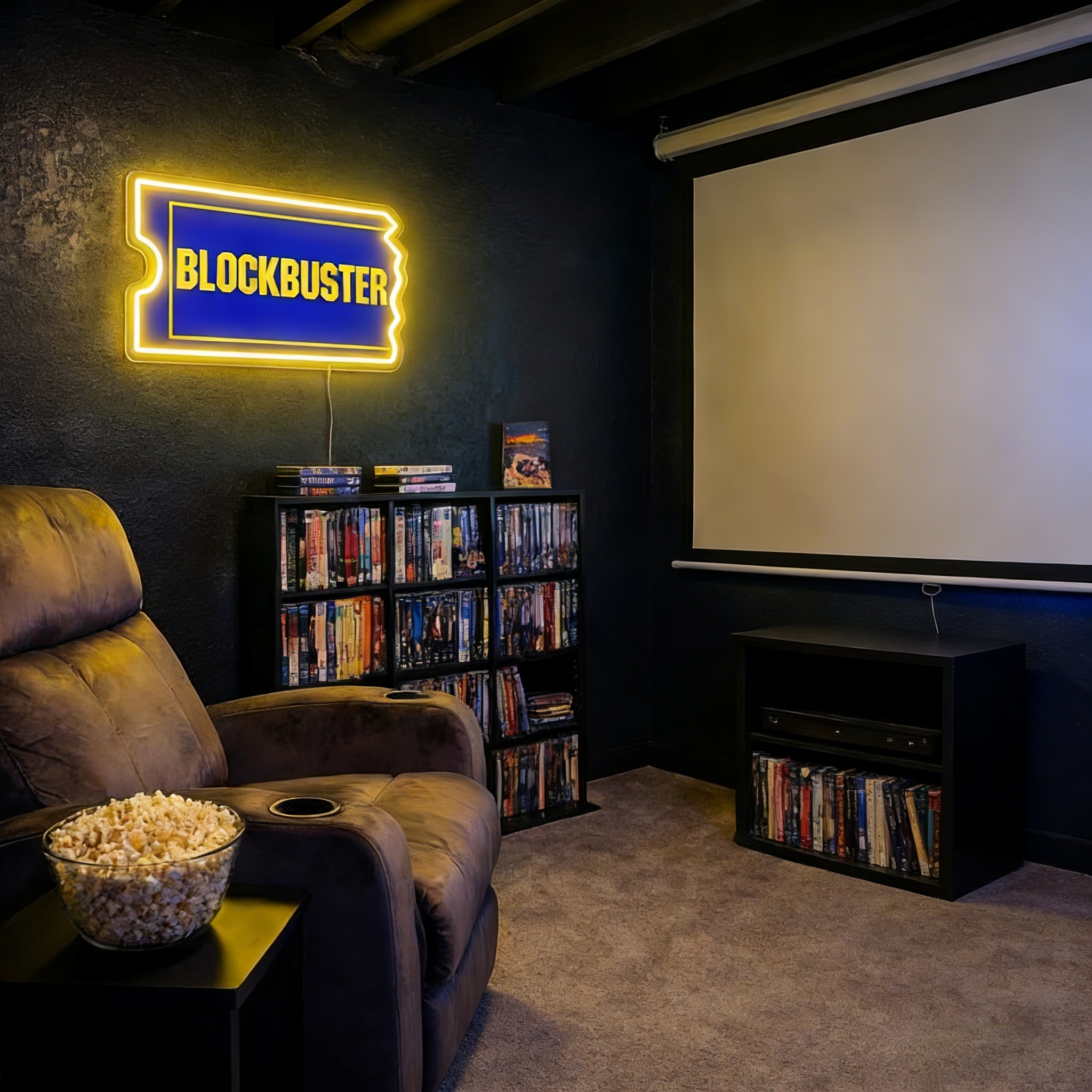 ShineNeon™ Retro Blockbuster Ticket LED Neon Sign - Movie Room & Mancave Wall Decor