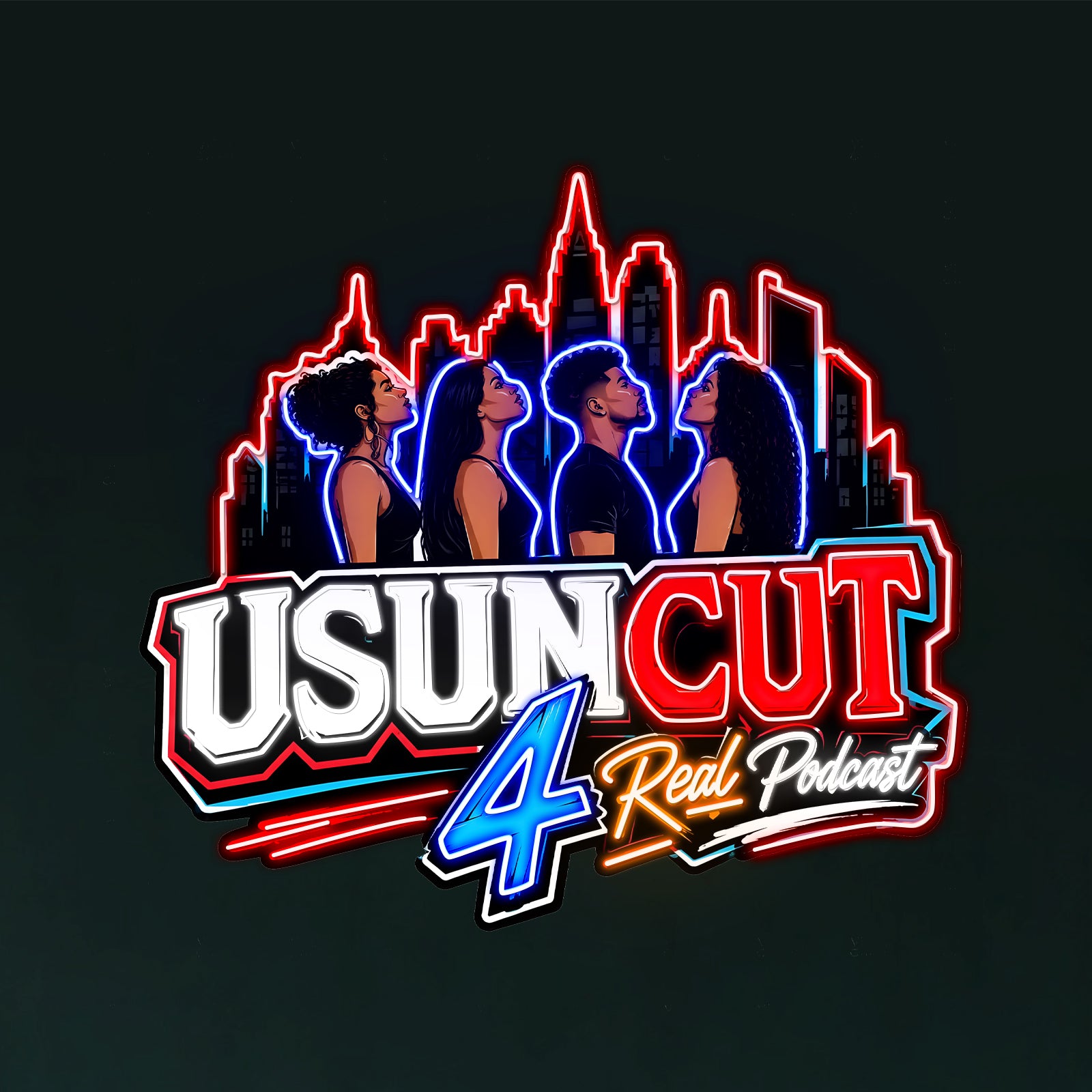 New USUN CUT 4 Real Podcast Custom Led Neon Sign with 44-inch