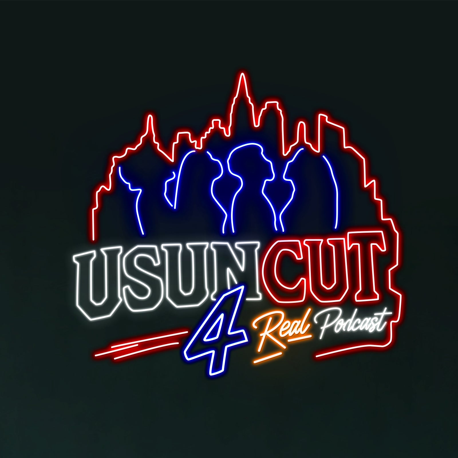 New USUN CUT 4 Real Podcast Custom Led Neon Sign with 44-inch
