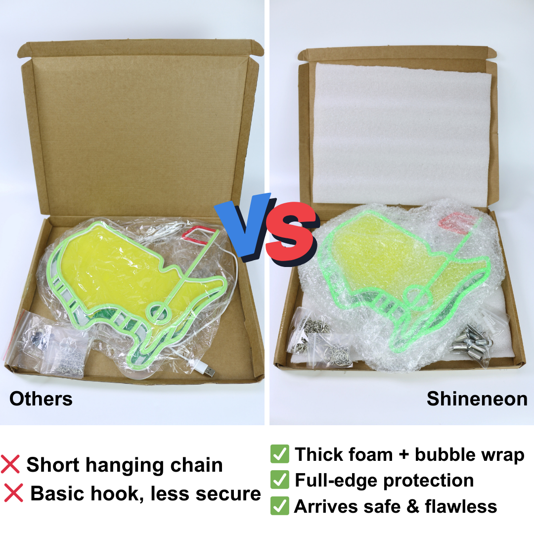 Golf USB LED Neon Sign for Man Cave & Bar Wall Decor Gift