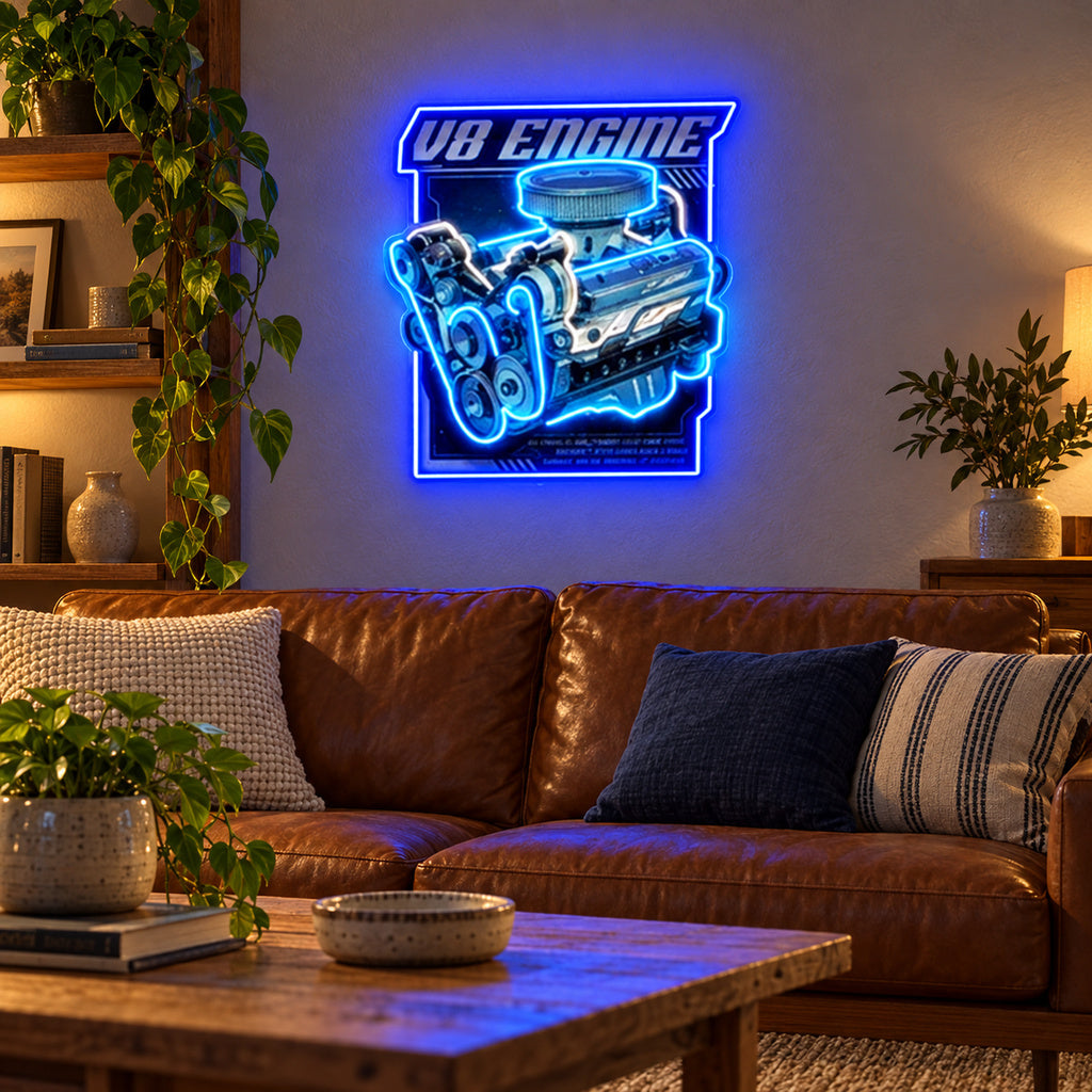 V8 Engine Garage LED Neon Sign image 2