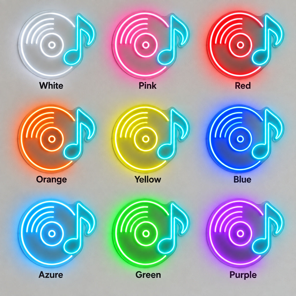 Vinyl Record Music Note LED Neon Sign image 4