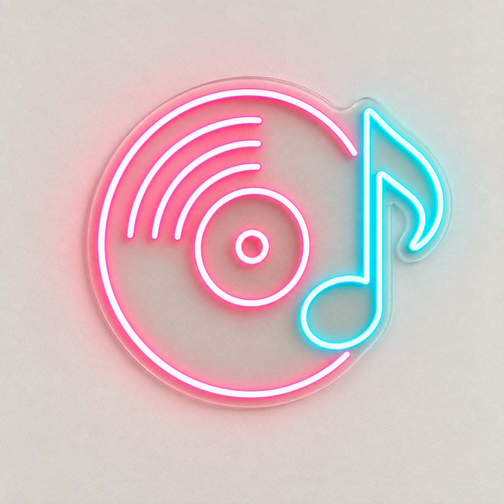 Vinyl Record Music Note LED Neon Sign image 6