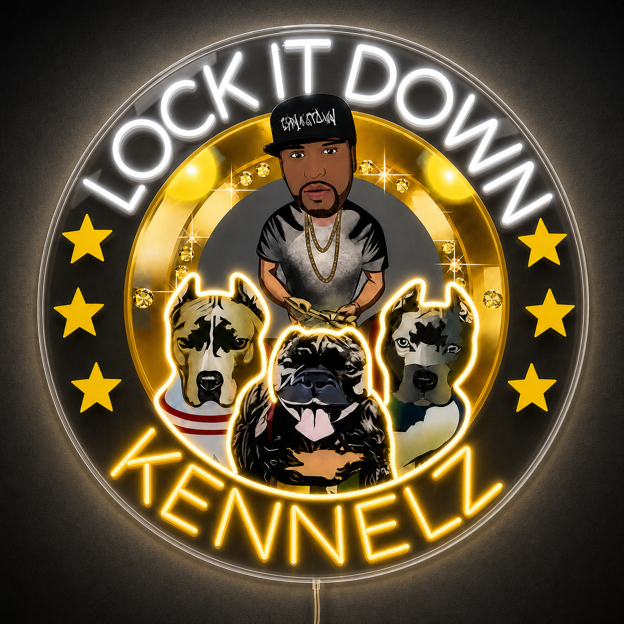 Lock It Down Kennelz Custom Business LED Neon Sign