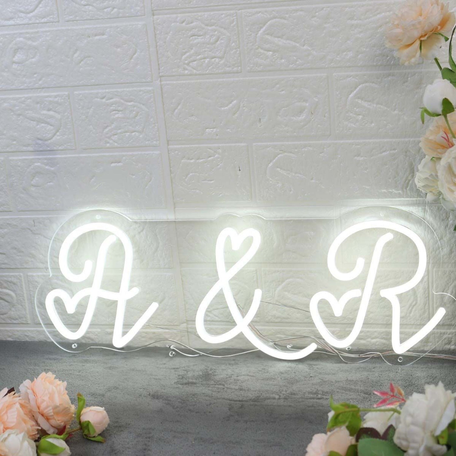 A And R White Custom Neon Sign | Shineneon