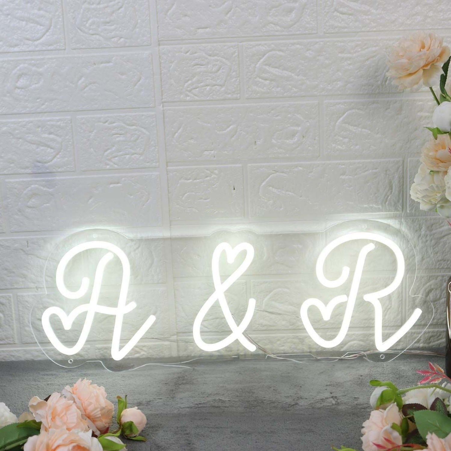 A And R White Custom Neon Sign | Shineneon