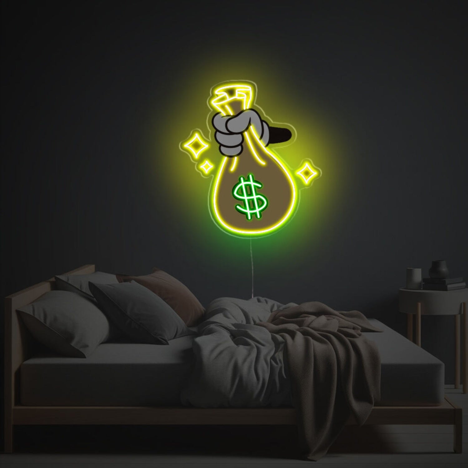 A Bag Of Money Led Neon Acrylic Artwork | Shineneon