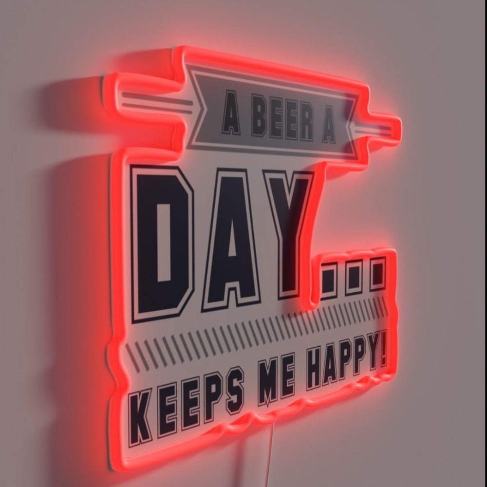 A Beer A Day Keeps Me Happy Rgb Led Neon Sign - Shineneon