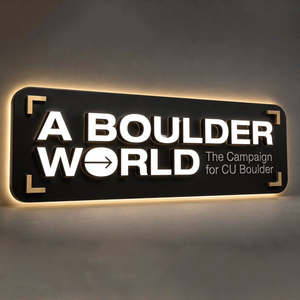 A BOULDER WORLD 3D Frontlit And Backlit Channel Led Light Sign - Shineneon