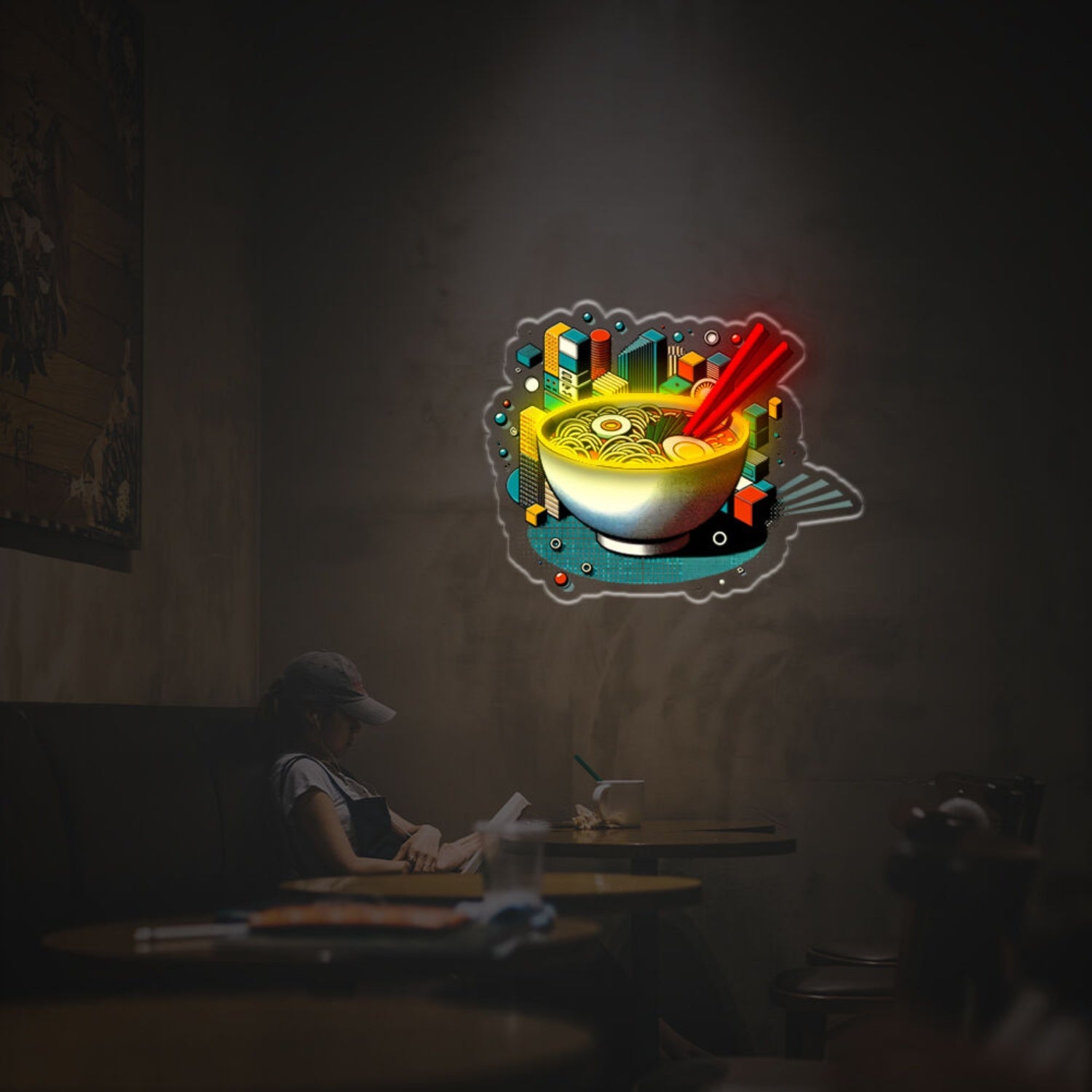 A Bowl Of Ramen In Pop Style Led Neon Acrylic Artwork | Shineneon