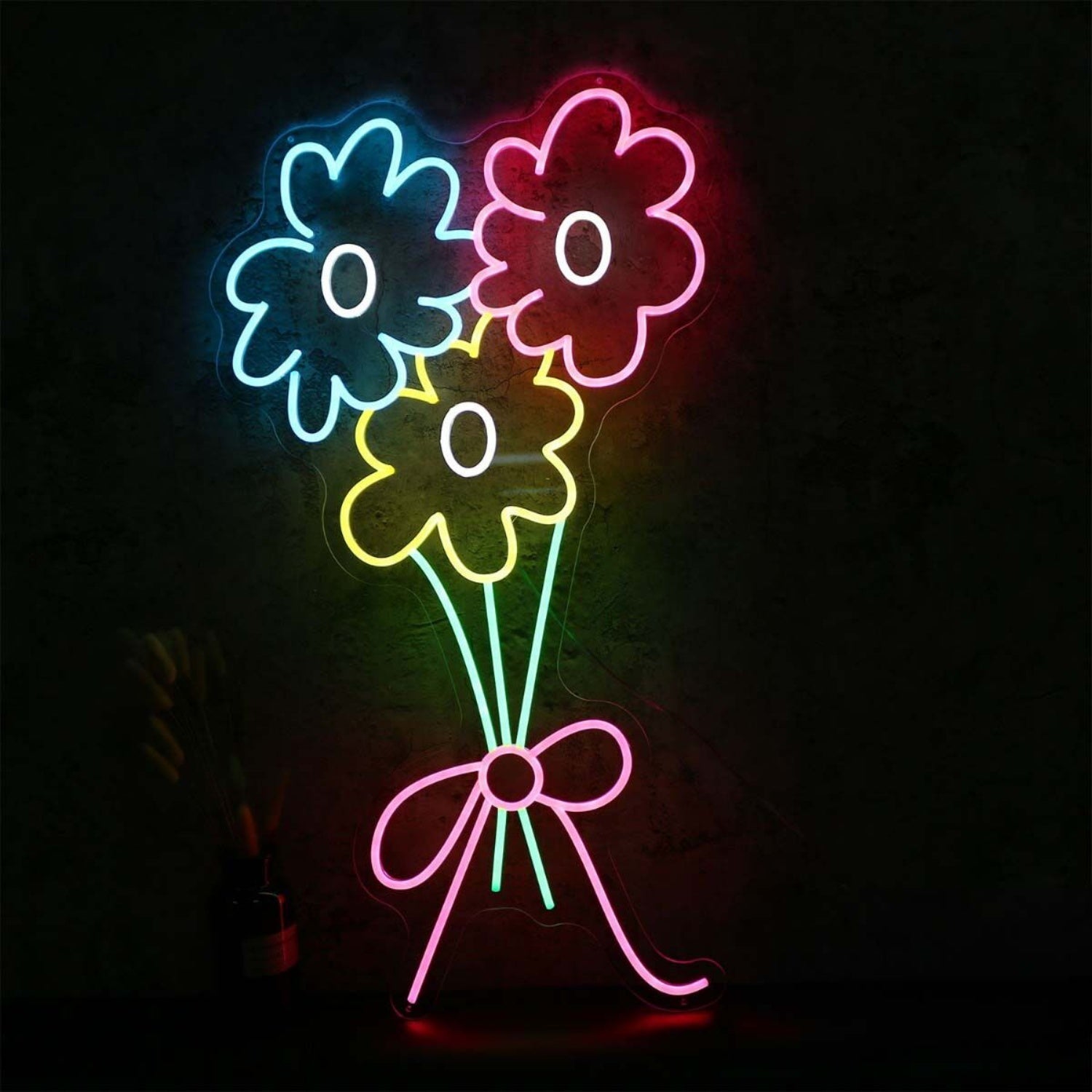 A Brunch Of Colorful Flowers Led Neon Sign - Shineneon