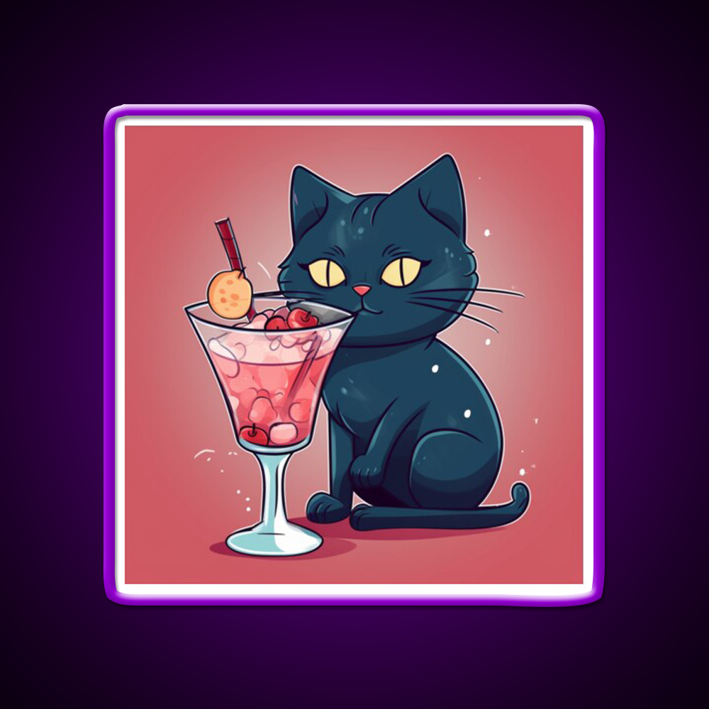 A Cat Drinks Cocktail Bar Decor Led Neon Sign Rgb Color - LED neon sign view 9