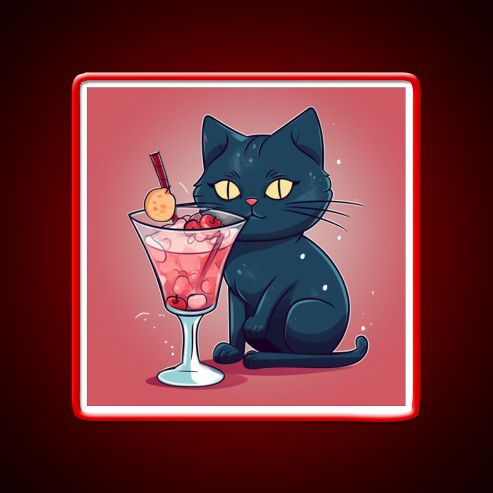 A Cat Drinks Cocktail Bar Decor Led Neon Sign Rgb Color - LED neon sign view 10