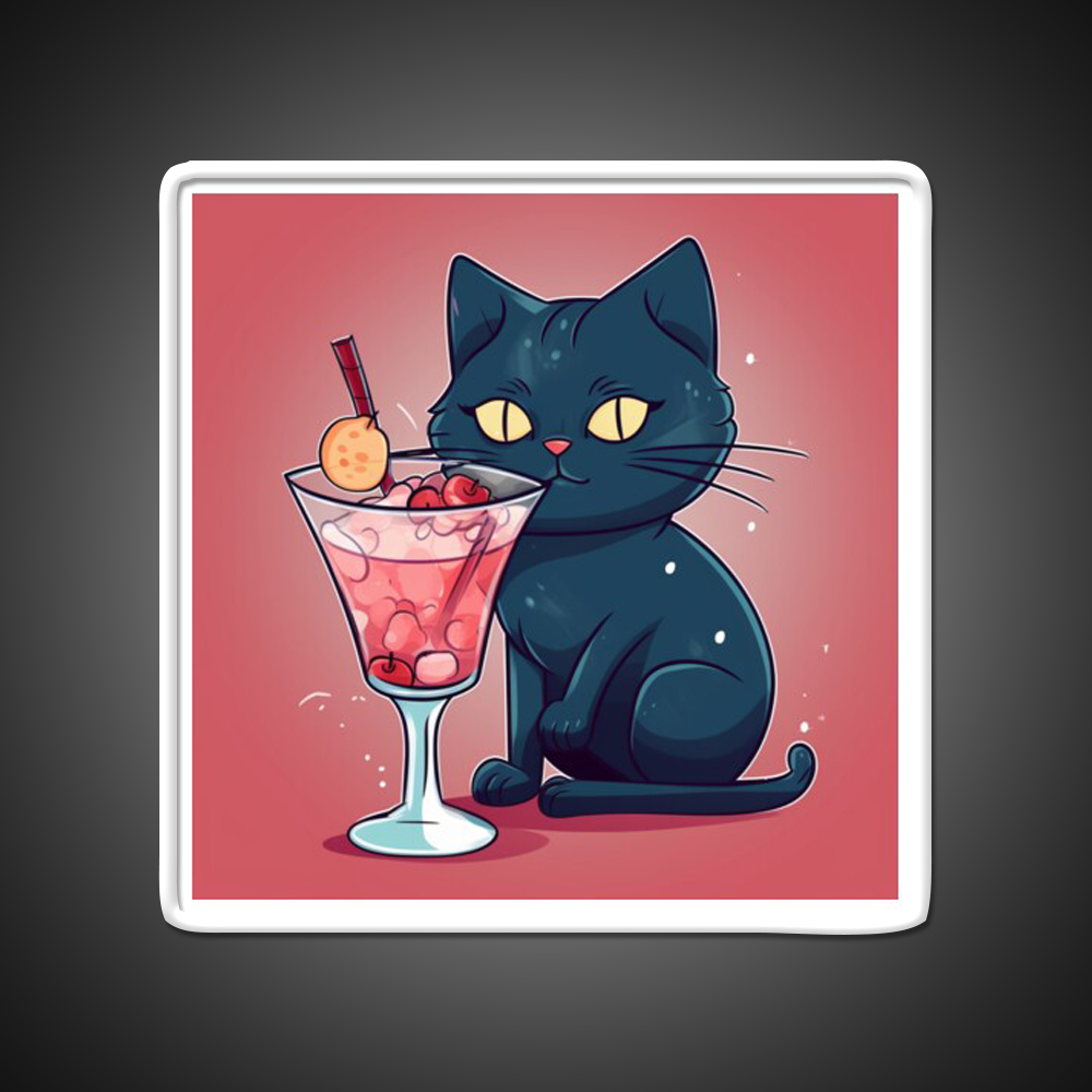 A Cat Drinks Cocktail Bar Decor Led Neon Sign Rgb Color - LED neon sign view 11