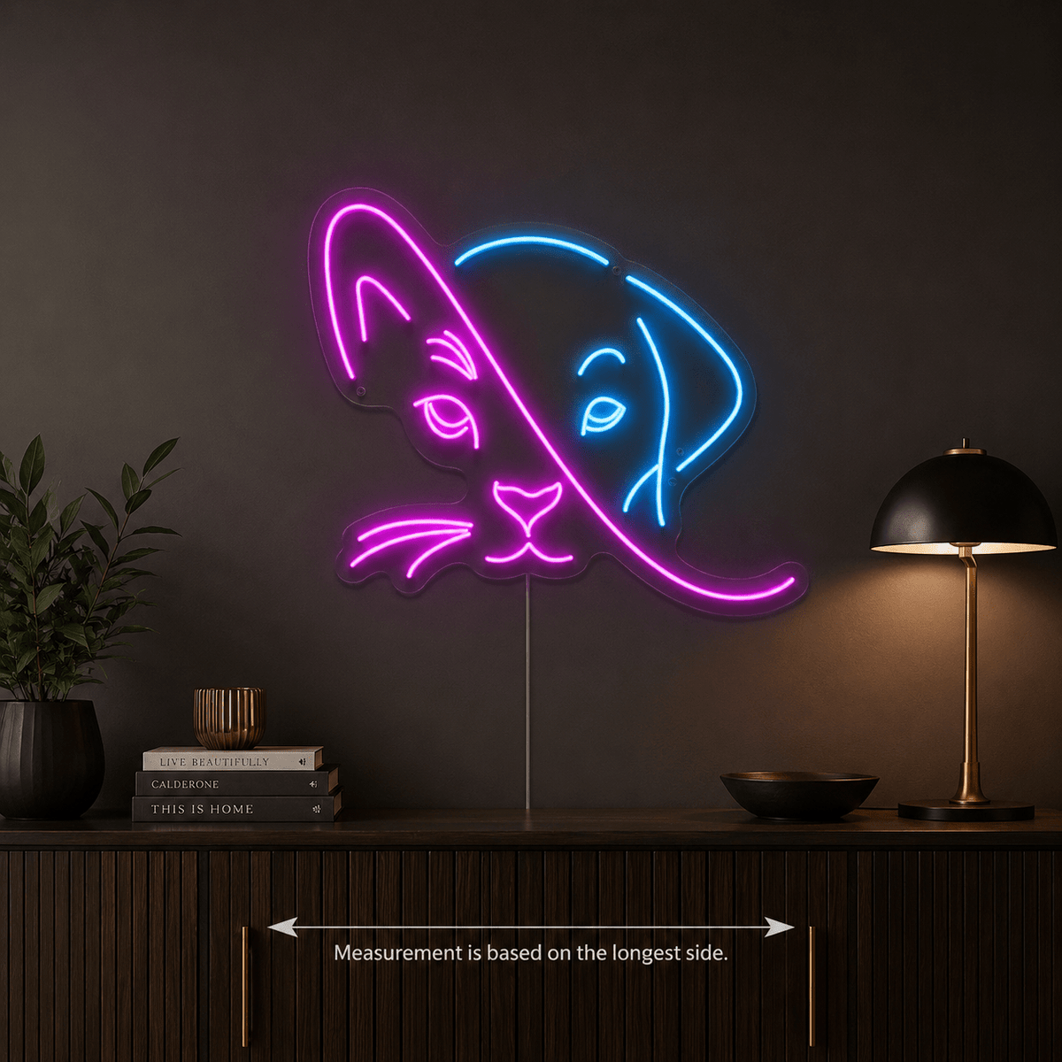 A Cat's Head Is Lit LED Neon Sign - Shineneon