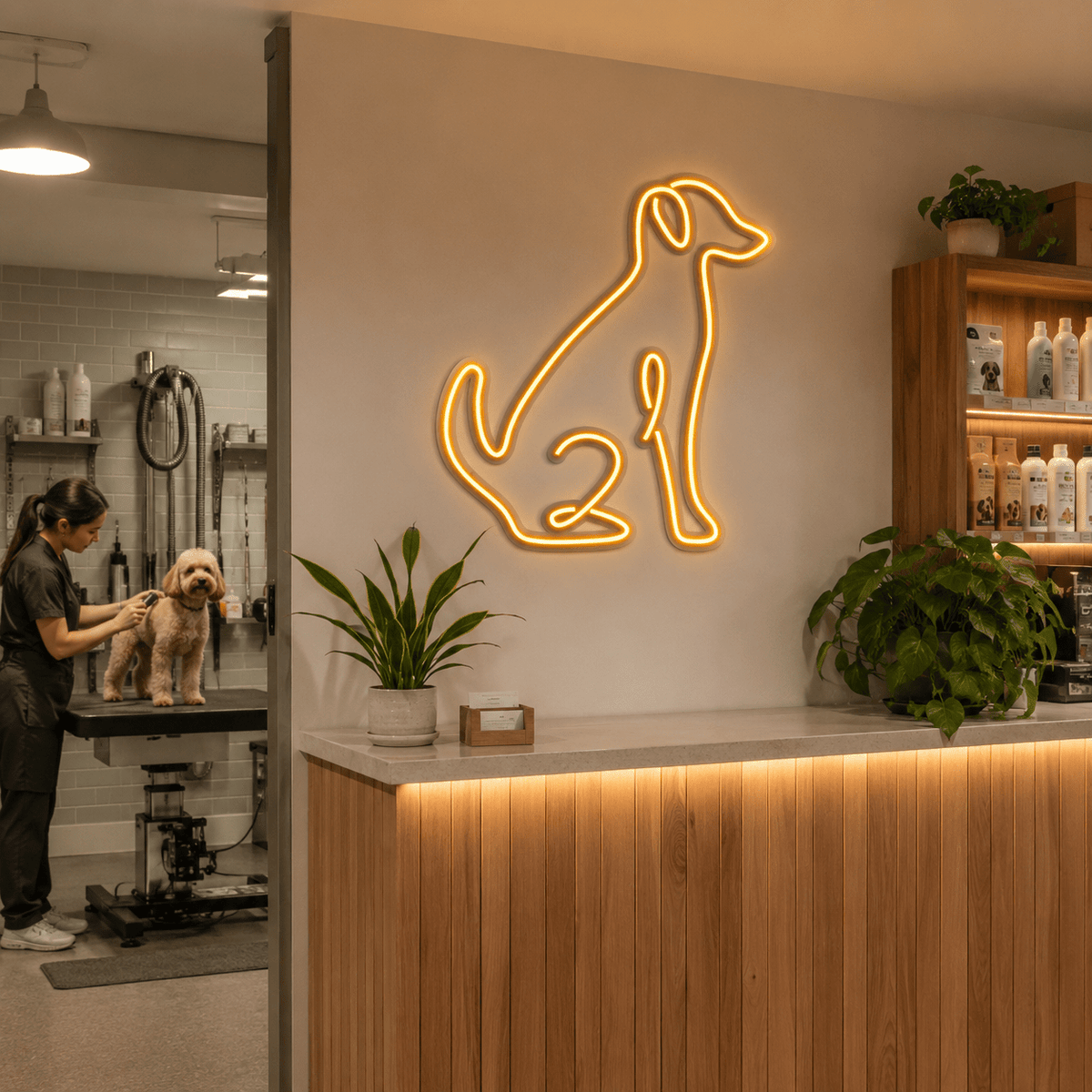 A Dog Is Sitting In LED Neon Sign - Shineneon