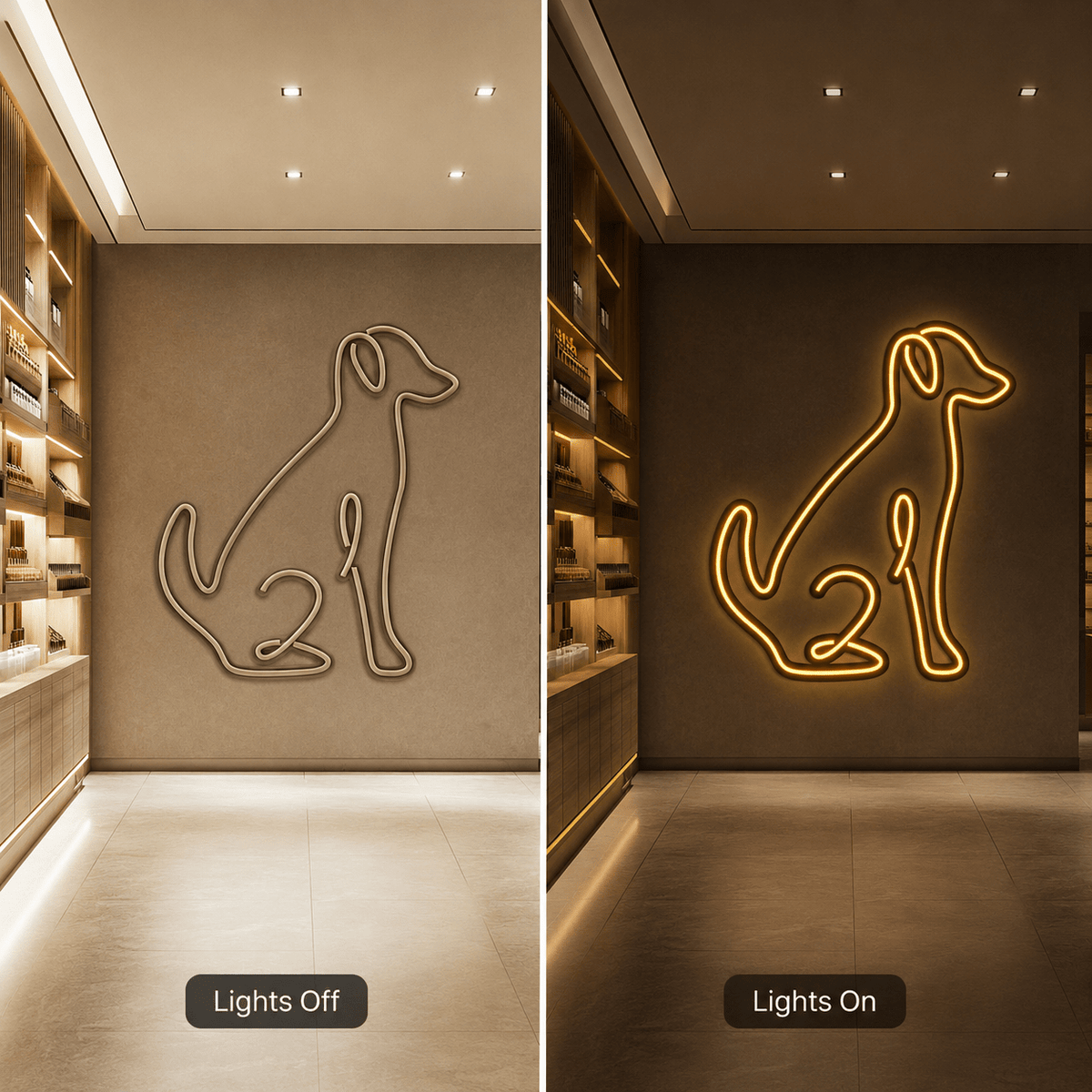 A Dog Is Sitting In LED Neon Sign - Shineneon