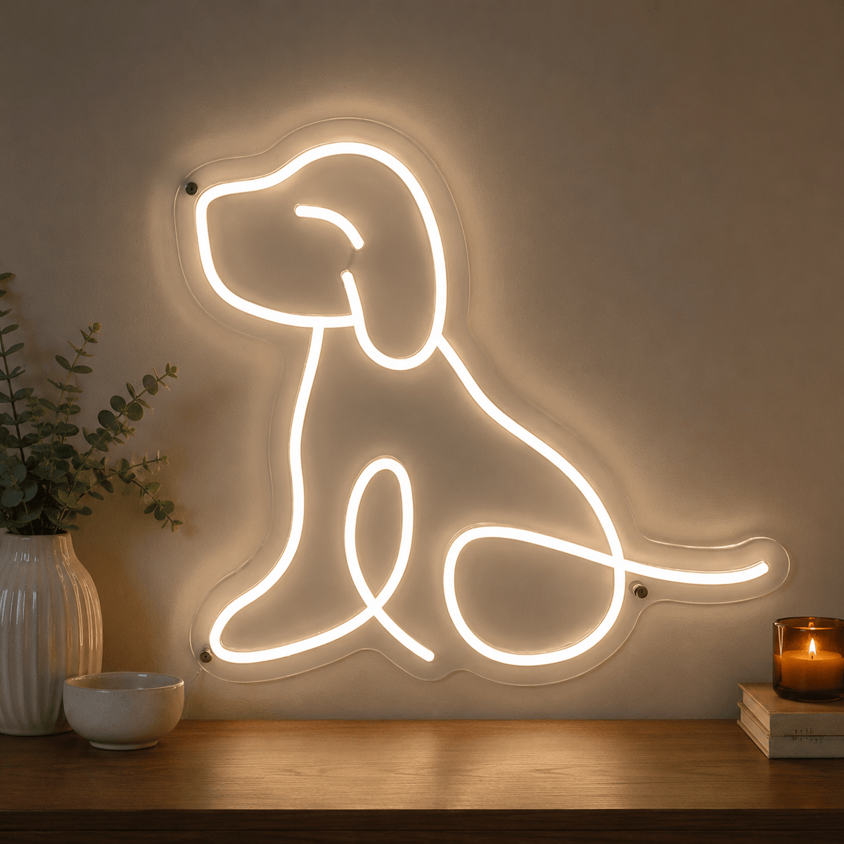A Dog Sitting LED Neon Sign - Shineneon