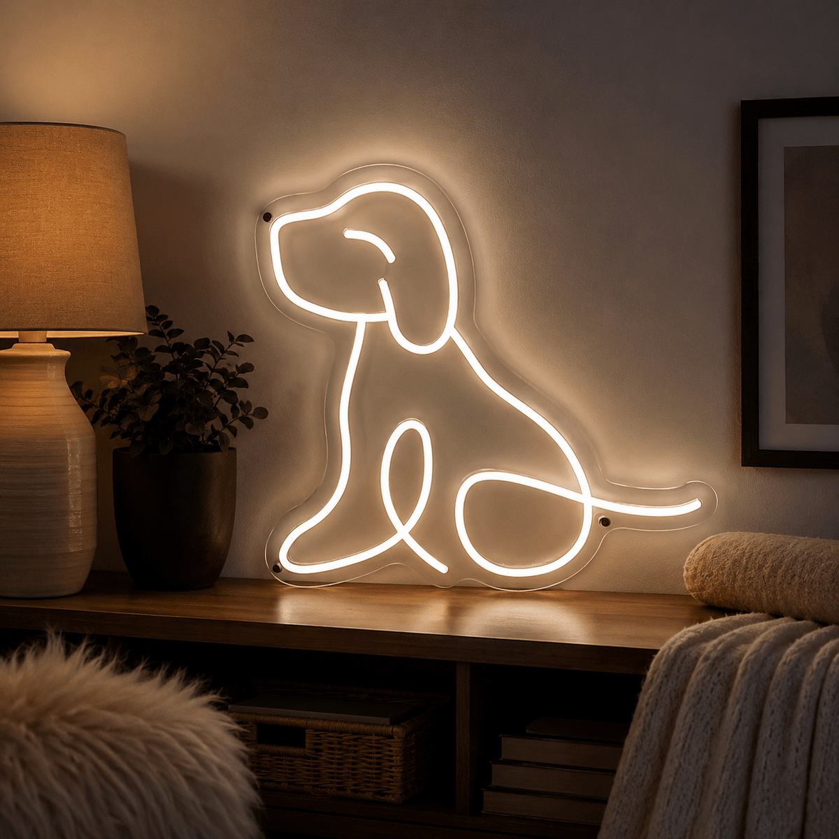 A Dog Sitting LED Neon Sign - Shineneon
