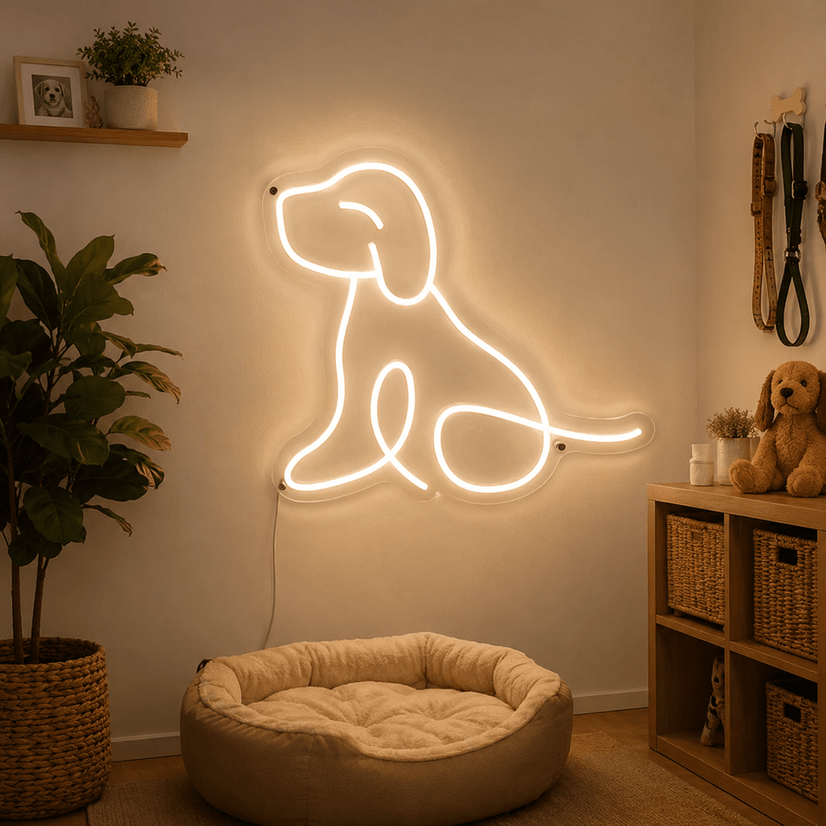 A Dog Sitting LED Neon Sign - Shineneon