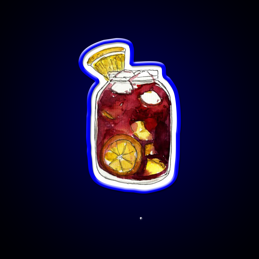 A Full Mason Jar Of Sangria Cocktail Bar Decor Led Neon Sign Rgb Color - LED neon sign view 5