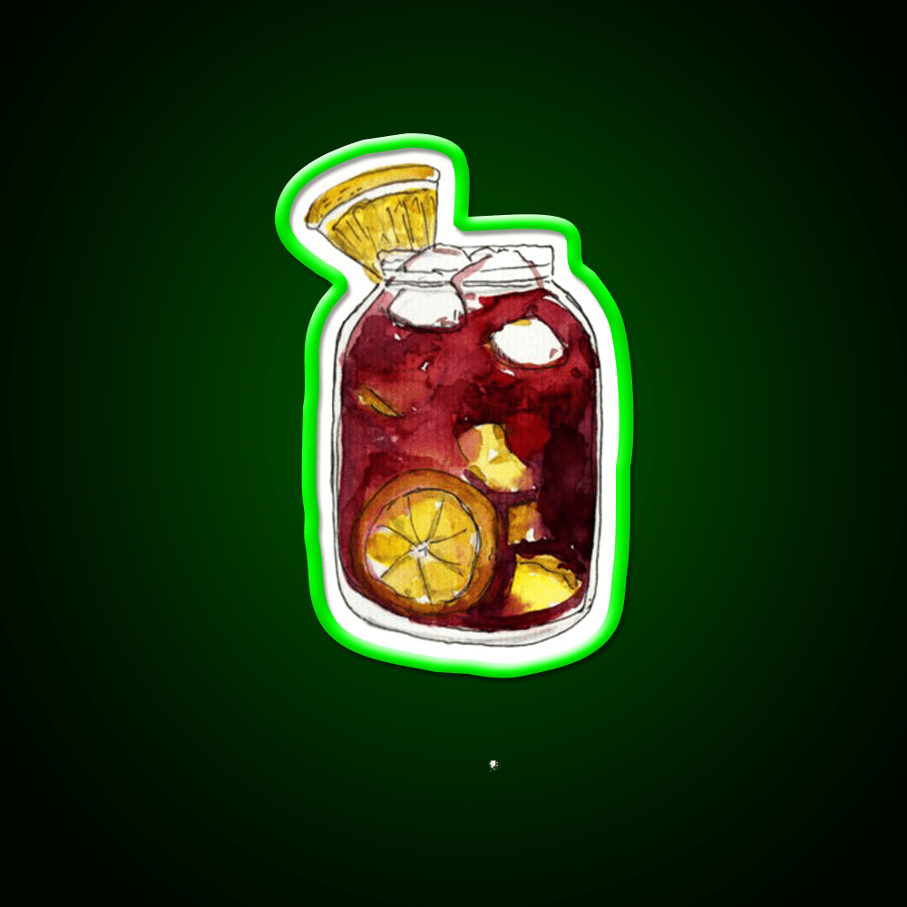 A Full Mason Jar Of Sangria Cocktail Bar Decor Led Neon Sign Rgb Color - Shineneon