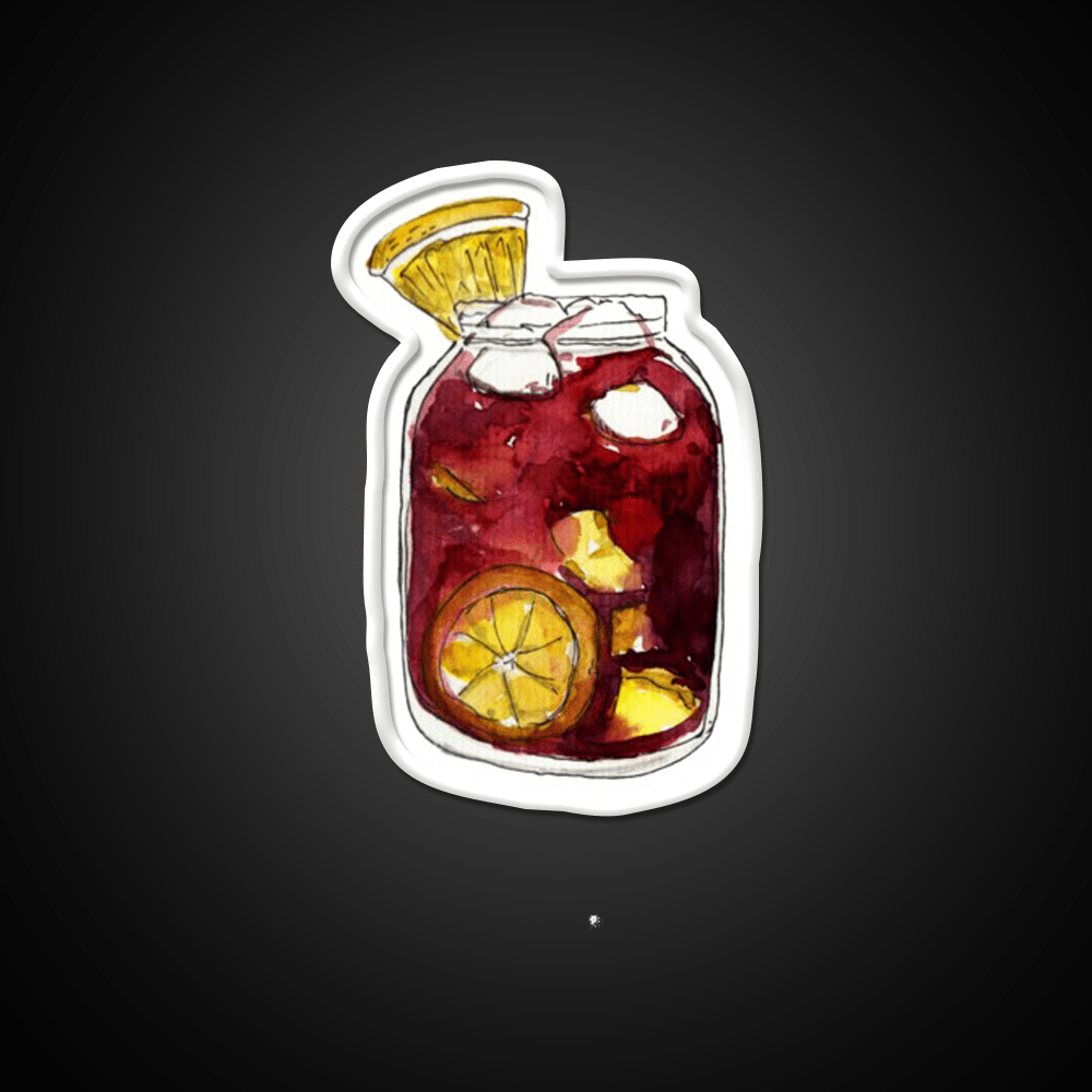 A Full Mason Jar Of Sangria Cocktail Bar Decor Led Neon Sign Rgb Color - Shineneon