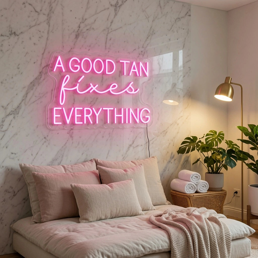 A Good Tan Fixes Everything LED Neon Sign - 03 Real Lifestyle Scene