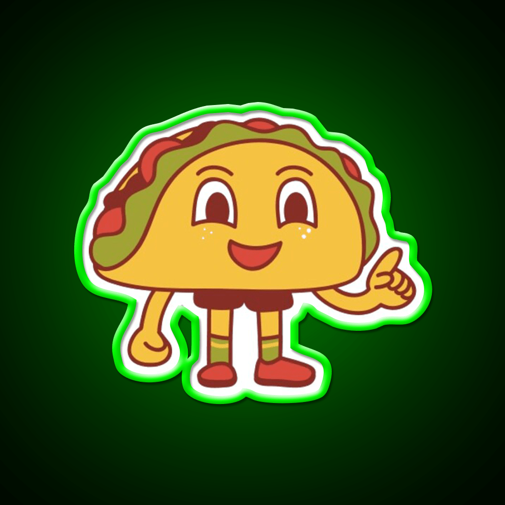 A Human Taco Led Neon Sign Mexican Food Sign Rgb Color - Shineneon