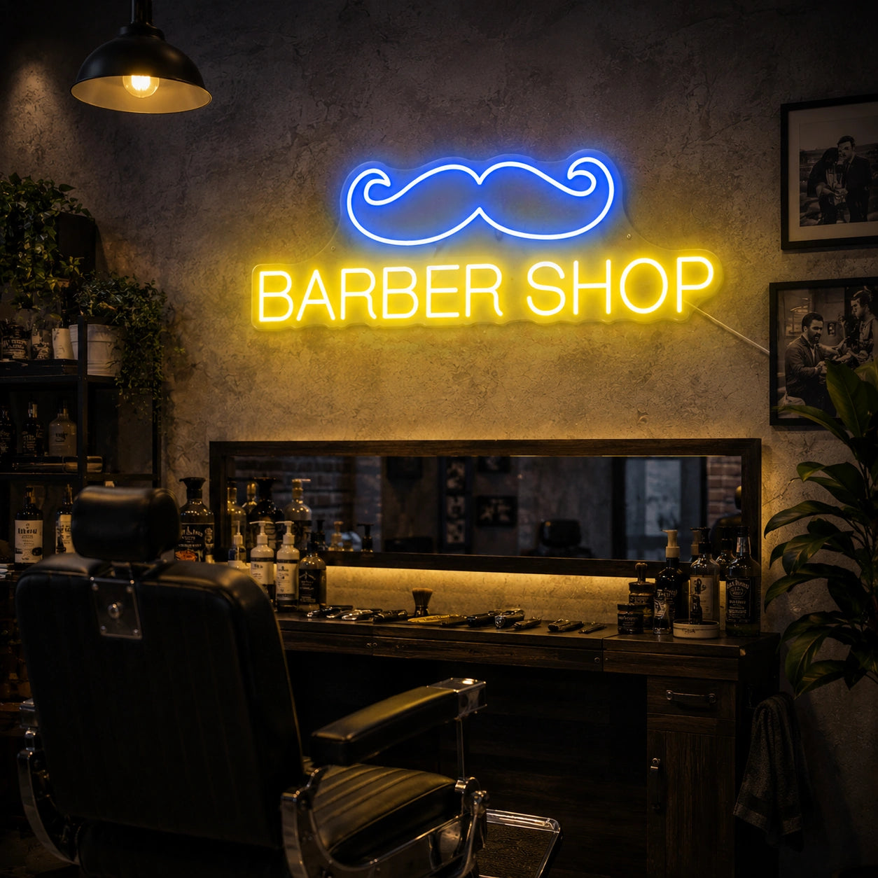 A Man Cutting Another Mans LED Neon Sign - 02 High-Converting Product Image