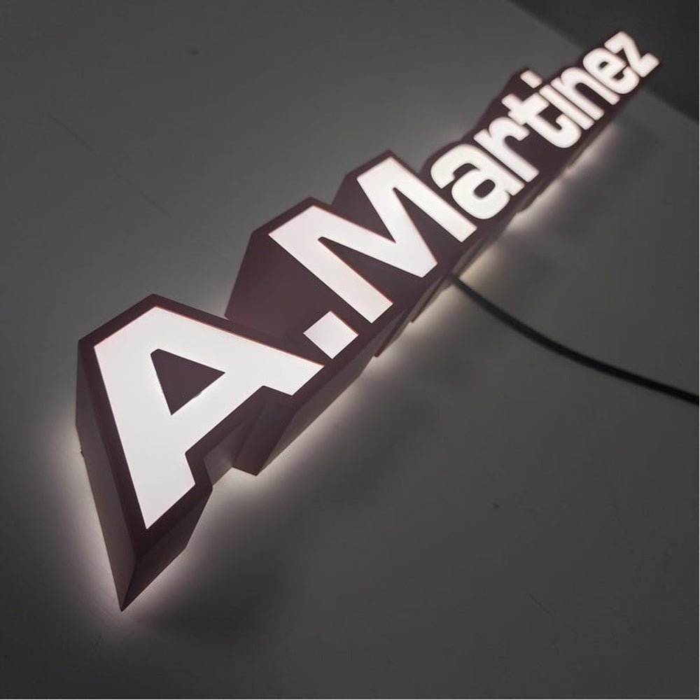 A Martinez 3D Frontlit And Backlit Channel Letter Led Light Sign - Shineneon