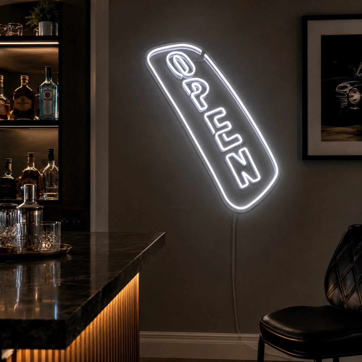 A Person Is Holding Up LED Neon Sign - 03 Real Lifestyle Scene