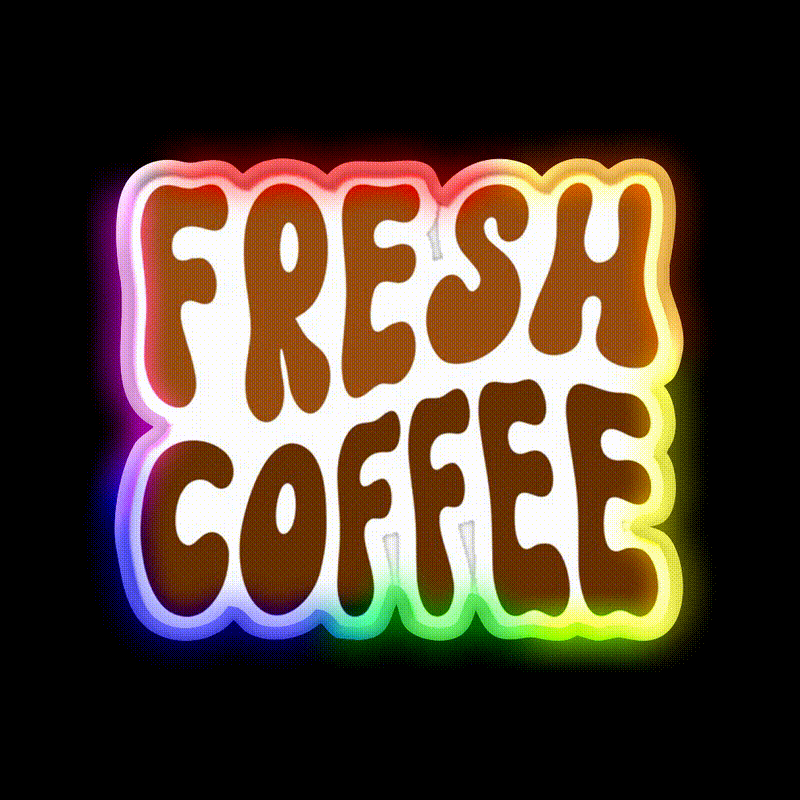 A Sip Of Fresh Coffee Cafe Led Neon Sign Espresso Bar Art Rgb Color