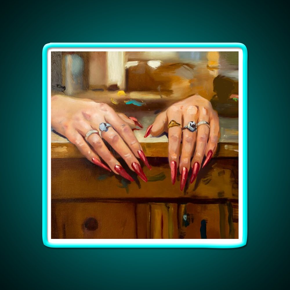 A Study Of A Womans Hands Nail Salon Led Neon Sign Rgb Color