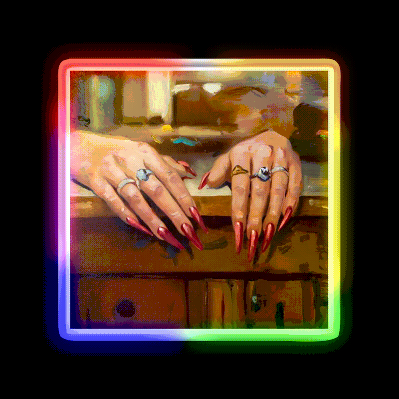 A Study Of A Womans Hands Nail Salon Led Neon Sign Rgb Color