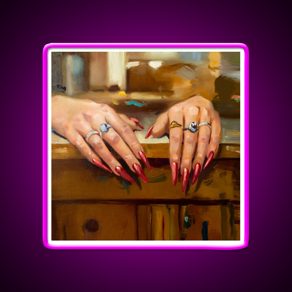 A Study Of A Womans Hands Nail Salon Led Neon Sign Rgb Color