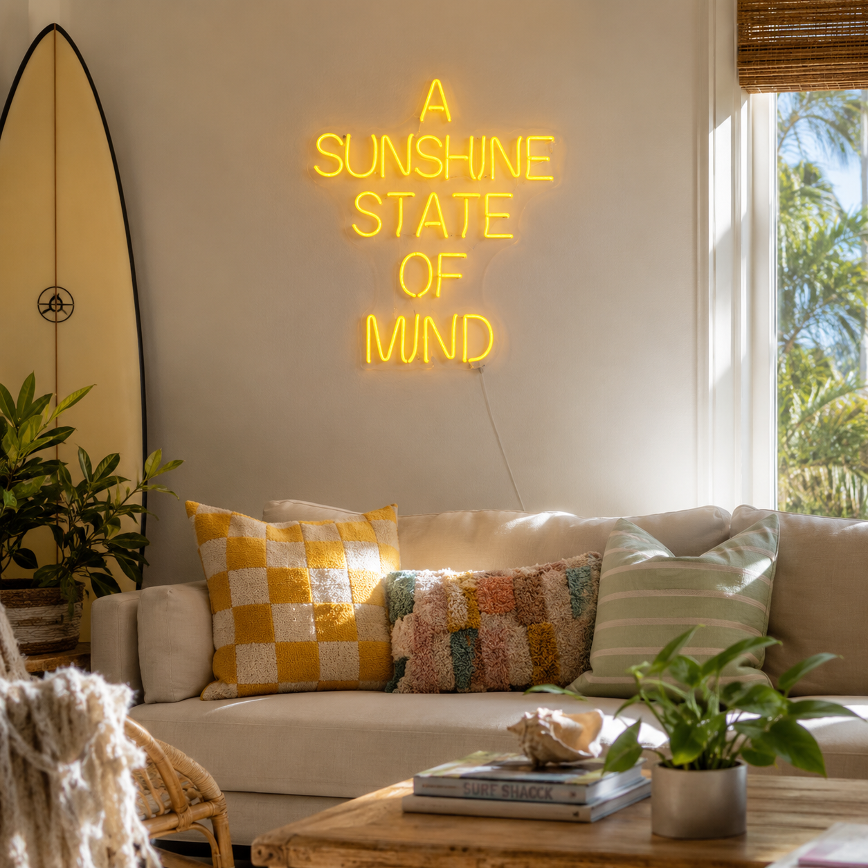 A Sunshine State Of Mind LED Neon Sign Wall Neon Sign - 03 Real Lifestyle Scene
