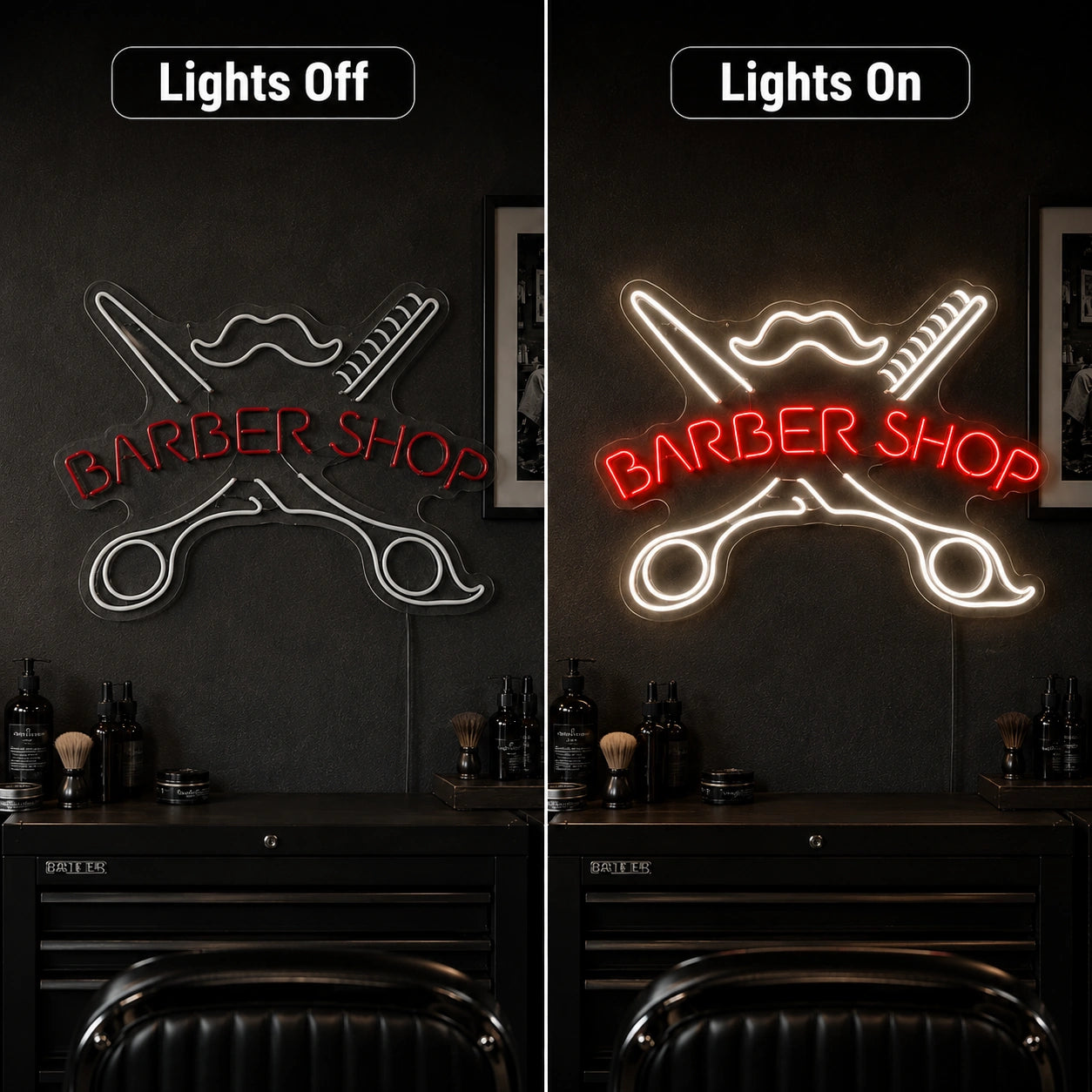 A That Reads Wall Art LED Neon Sign - 06 Day Night Comparison