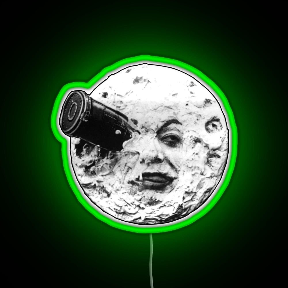 A Trip To The Moon Le Voyage Dans Face Only Rgb Led Neon Sign Pop Wall Art - Shineneon