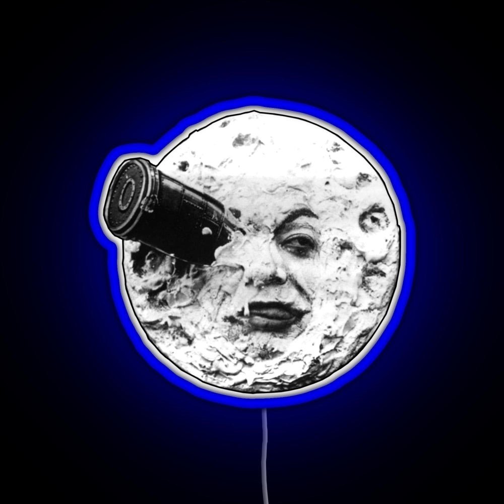A Trip To The Moon Le Voyage Dans Face Only Rgb Led Neon Sign Pop Wall Art - Shineneon
