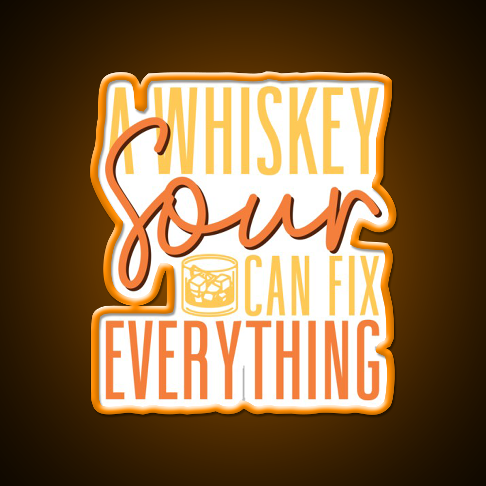 A Whiskey Sour Can Fix Everything Bartender Bar Decor Led Neon Sign Rgb Color - LED neon sign view 6
