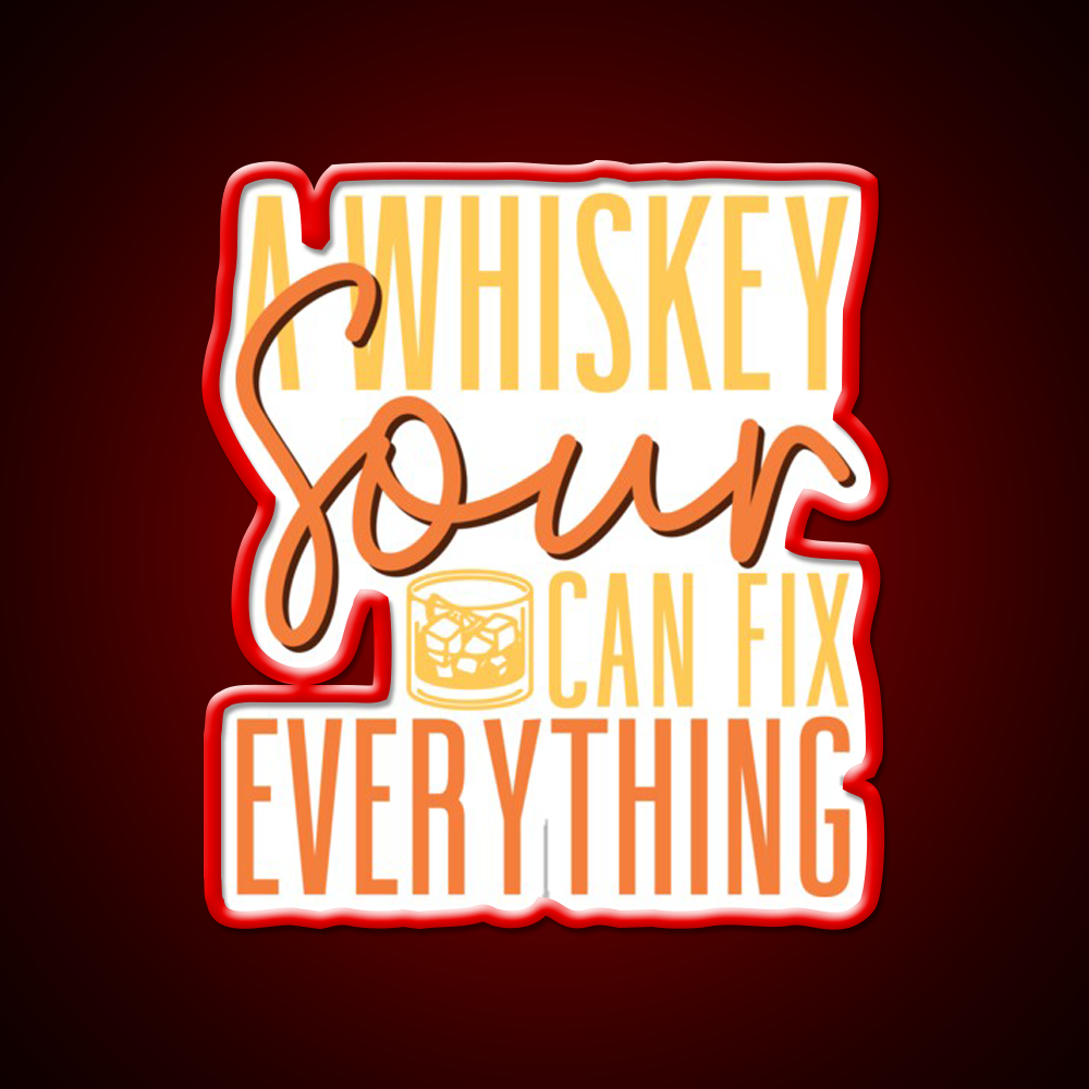 A Whiskey Sour Can Fix Everything Bartender Bar Decor Led Neon Sign Rgb Color - LED neon sign view 10