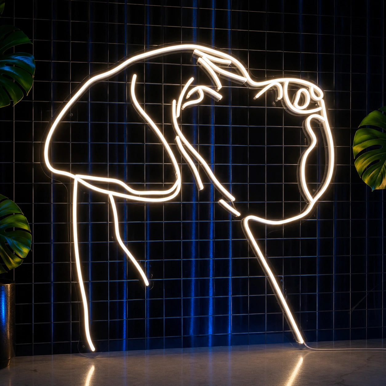 A With A LED Neon Sign Dog Neon Sign - 01 Original Product Image