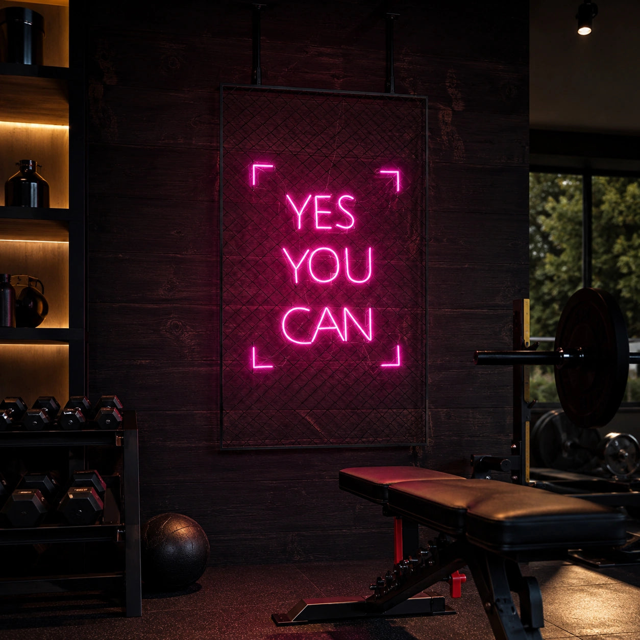 A With The LED Neon Sign Gym Neon Sign - 02 High-Converting Product Image