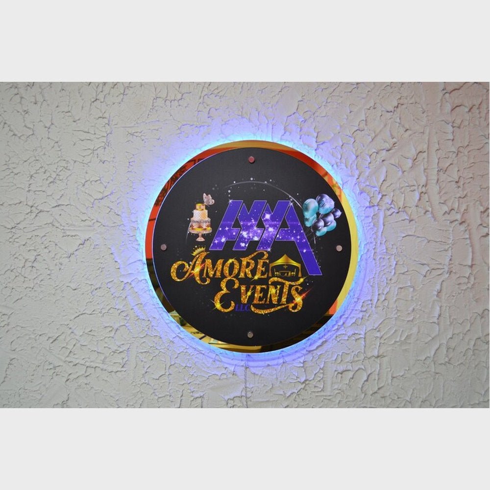 Aaa Amore Events Acrylic Business Logo Sign - Shineneon