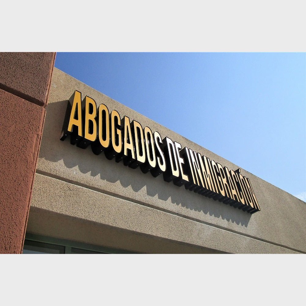 Abogados De Inmigracion 3D Frontlit Channel Letters Led Light Sign - Shineneon