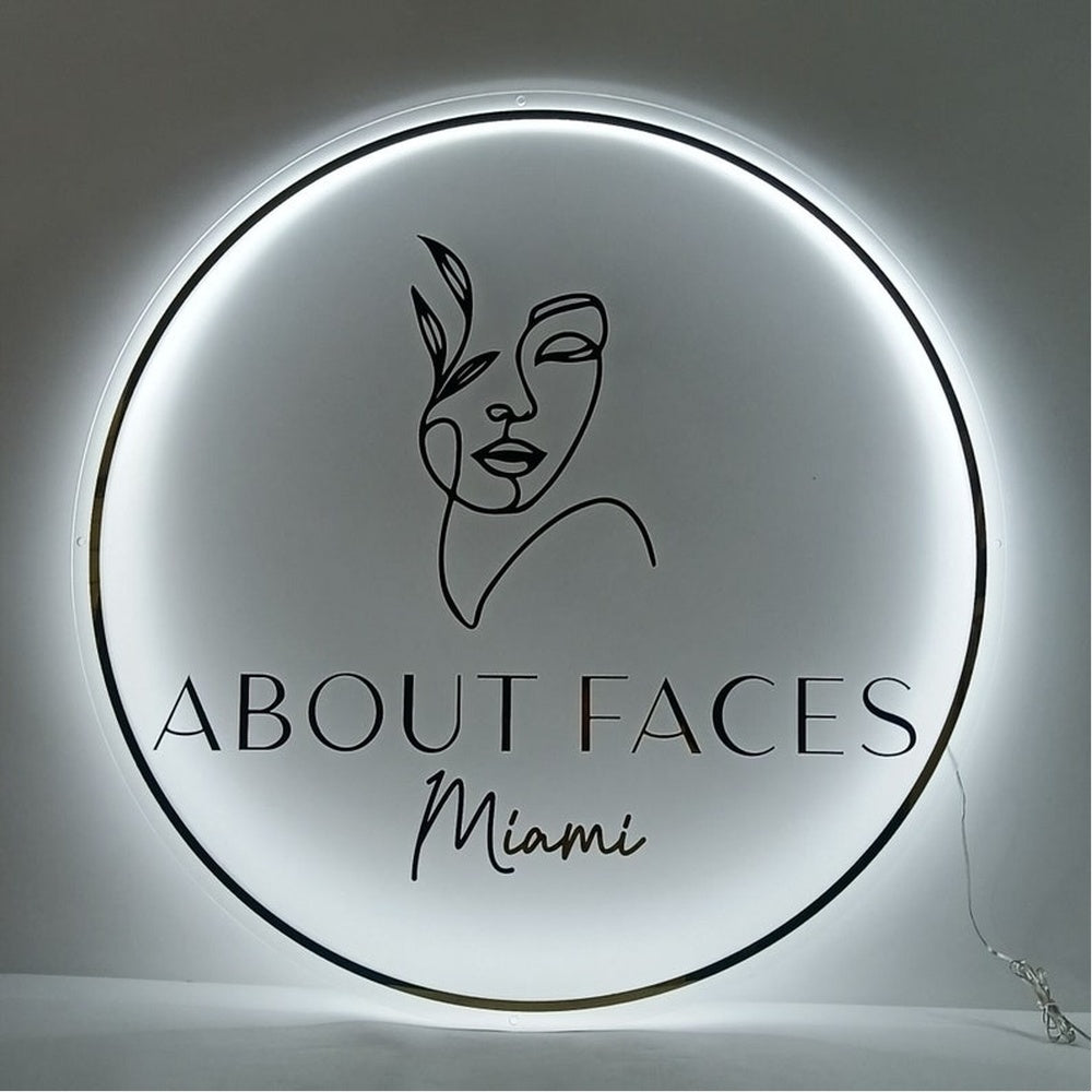 About Faces Acrylic Business Logo Sign