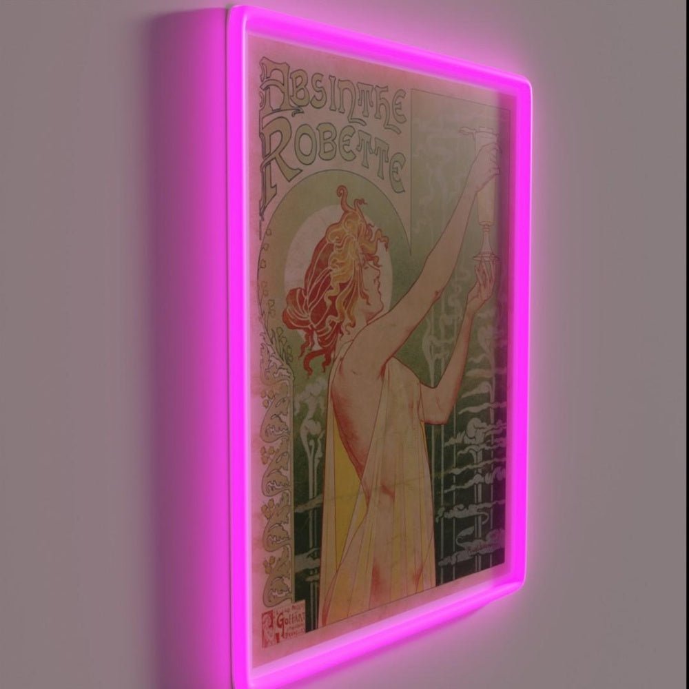 Absinthe Robette Vintage Alcohol Art Advert Rgb Led Neon Sign - Shineneon