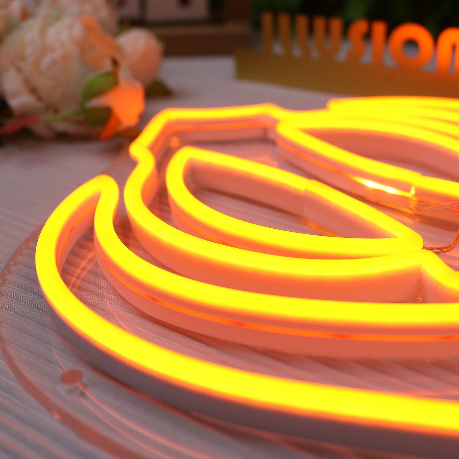 Abstact Pistil Orange Led Neon Sign - Shineneon